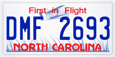 NC license plate DMF2693