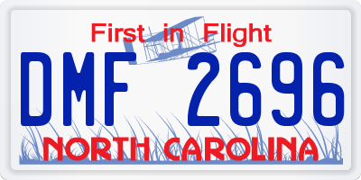 NC license plate DMF2696