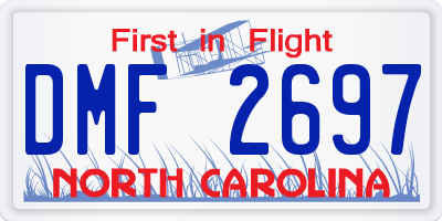 NC license plate DMF2697