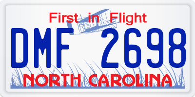NC license plate DMF2698
