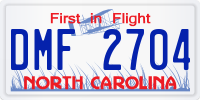 NC license plate DMF2704