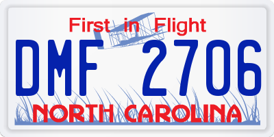 NC license plate DMF2706