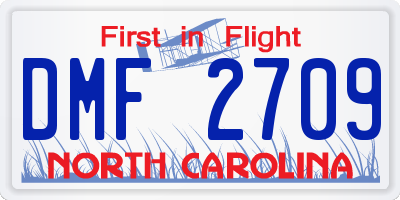 NC license plate DMF2709
