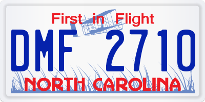 NC license plate DMF2710