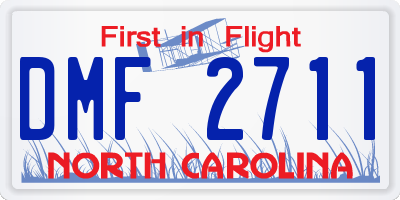 NC license plate DMF2711