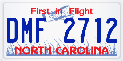 NC license plate DMF2712