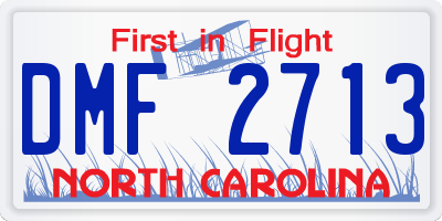 NC license plate DMF2713