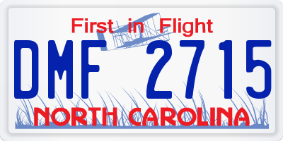 NC license plate DMF2715