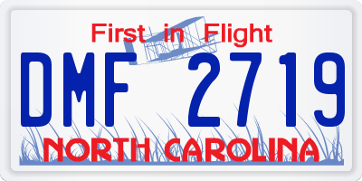 NC license plate DMF2719