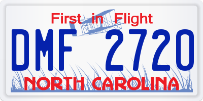 NC license plate DMF2720