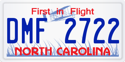 NC license plate DMF2722