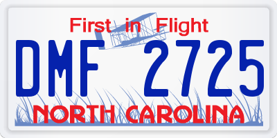 NC license plate DMF2725
