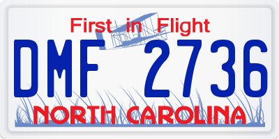 NC license plate DMF2736