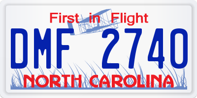 NC license plate DMF2740