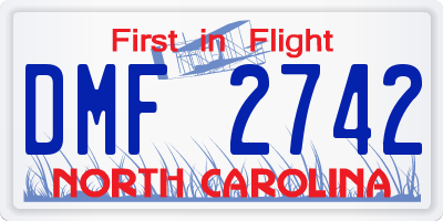 NC license plate DMF2742