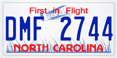NC license plate DMF2744