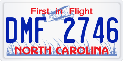 NC license plate DMF2746
