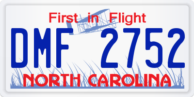 NC license plate DMF2752