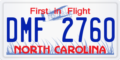 NC license plate DMF2760