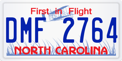 NC license plate DMF2764