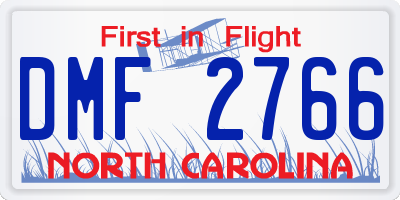 NC license plate DMF2766