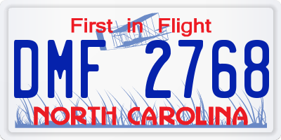 NC license plate DMF2768