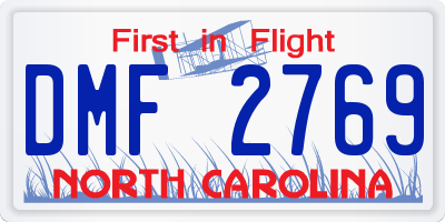 NC license plate DMF2769