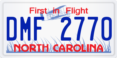 NC license plate DMF2770