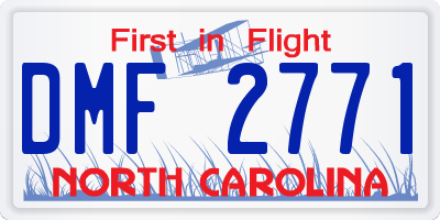 NC license plate DMF2771