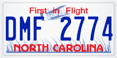 NC license plate DMF2774