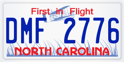 NC license plate DMF2776