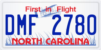 NC license plate DMF2780