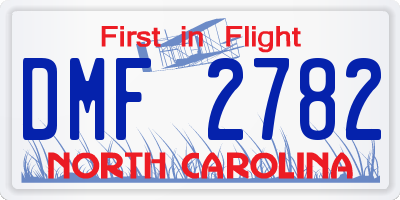 NC license plate DMF2782