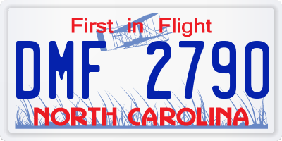NC license plate DMF2790