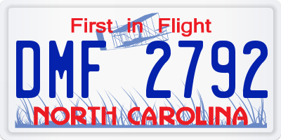 NC license plate DMF2792