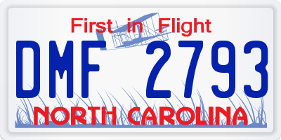 NC license plate DMF2793