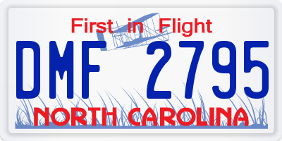 NC license plate DMF2795