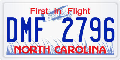 NC license plate DMF2796