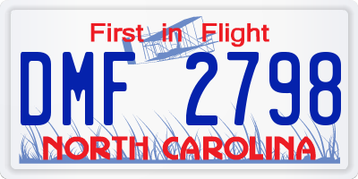 NC license plate DMF2798