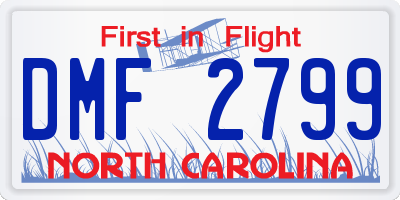 NC license plate DMF2799