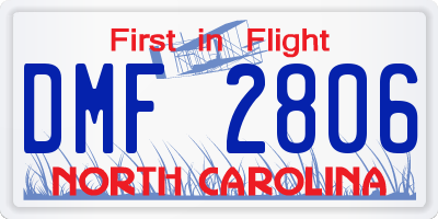 NC license plate DMF2806