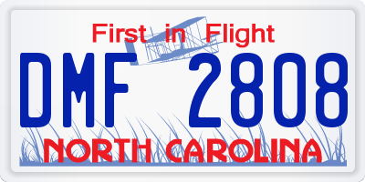 NC license plate DMF2808