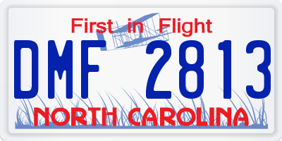NC license plate DMF2813
