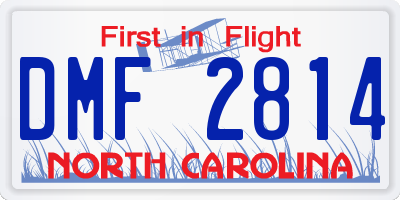 NC license plate DMF2814