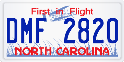 NC license plate DMF2820