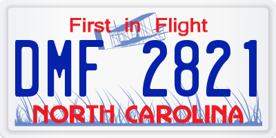 NC license plate DMF2821