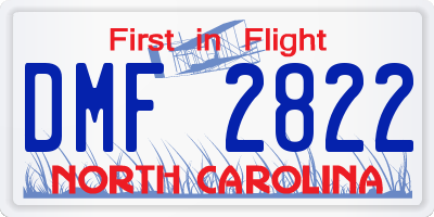 NC license plate DMF2822