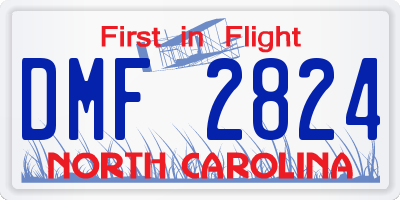 NC license plate DMF2824