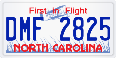 NC license plate DMF2825