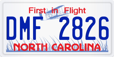 NC license plate DMF2826